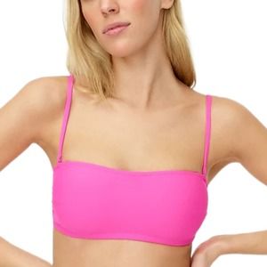 NWT J. Crew Pink Bandeau Bikini Top Size XS
